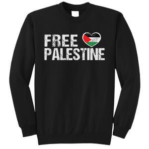 Palestine Flag Heart Free Palestine Sweatshirt