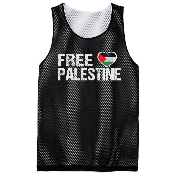 Palestine Flag Heart Free Palestine Mesh Reversible Basketball Jersey Tank