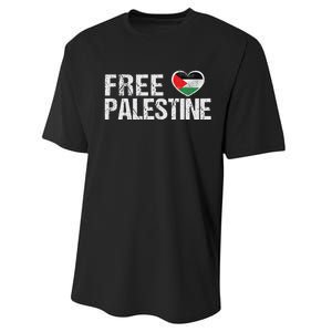 Palestine Flag Heart Free Palestine Performance Sprint T-Shirt