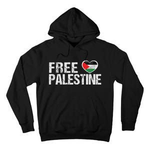 Palestine Flag Heart Free Palestine Tall Hoodie