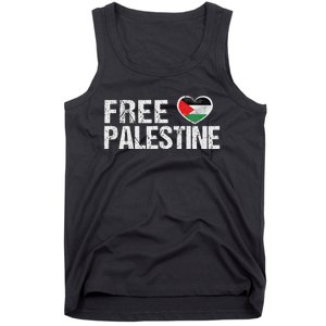 Palestine Flag Heart Free Palestine Tank Top