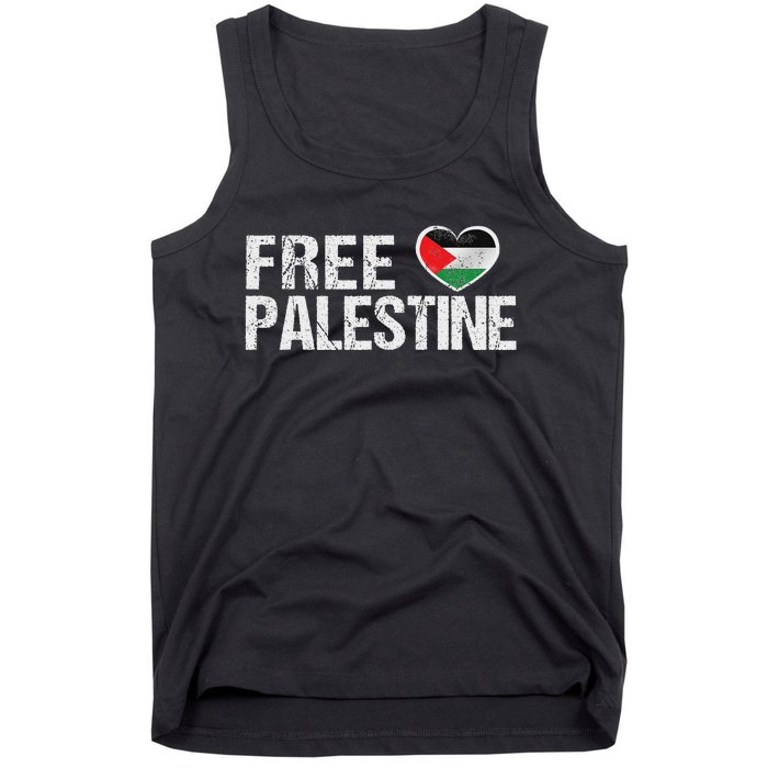 Palestine Flag Heart Free Palestine Tank Top