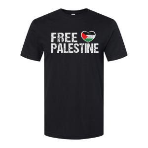 Palestine Flag Heart Free Palestine Softstyle CVC T-Shirt