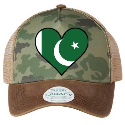 Pakistani Flag Heart Cute Pakistan Gift Legacy Tie Dye Trucker Hat