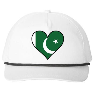 Pakistani Flag Heart Cute Pakistan Gift Snapback Five-Panel Rope Hat