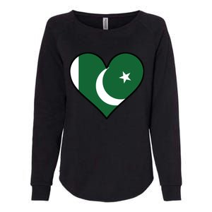 Pakistani Flag Heart Cute Pakistan Gift Womens California Wash Sweatshirt