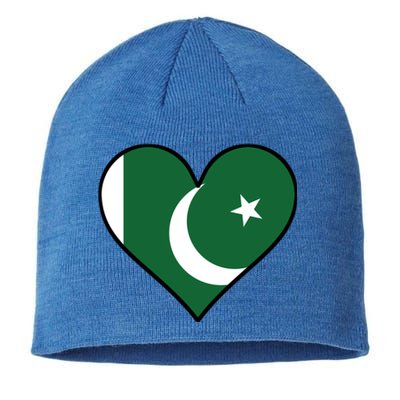 Pakistani Flag Heart Cute Pakistan Gift Sustainable Beanie