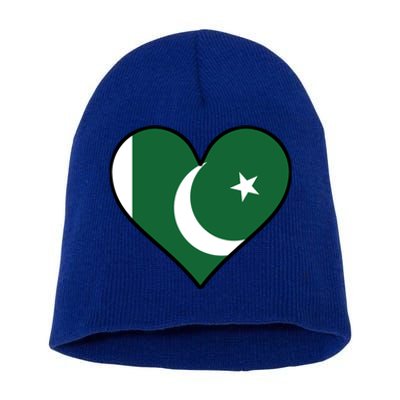 Pakistani Flag Heart Cute Pakistan Gift Short Acrylic Beanie