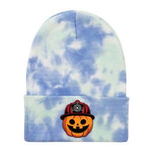 Pumpkin Firefighter Hat Funny Scary Halloween Costume Gift Tie Dye 12in Knit Beanie