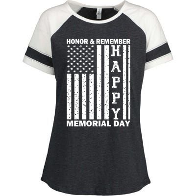 Patriotic Family Honor And Remember Memorial Day Usa Flag Gift Enza Ladies Jersey Colorblock Tee