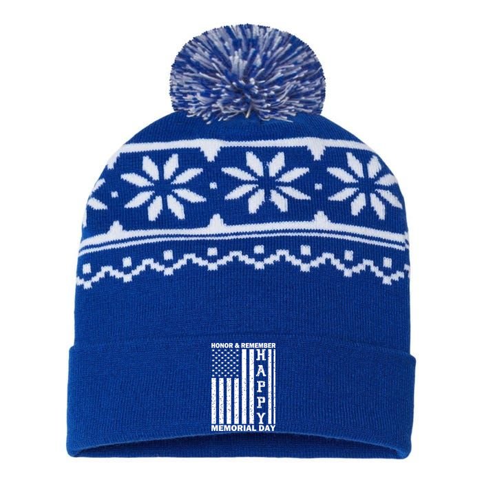 Patriotic Family Honor And Remember Memorial Day Usa Flag Gift USA-Made Snowflake Beanie