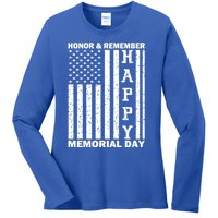 Patriotic Family Honor And Remember Memorial Day Usa Flag Gift Ladies Long Sleeve Shirt