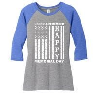 Patriotic Family Honor And Remember Memorial Day Usa Flag Gift Women's Tri-Blend 3/4-Sleeve Raglan Shirt