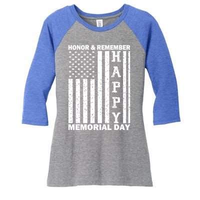 Patriotic Family Honor And Remember Memorial Day Usa Flag Gift Women's Tri-Blend 3/4-Sleeve Raglan Shirt