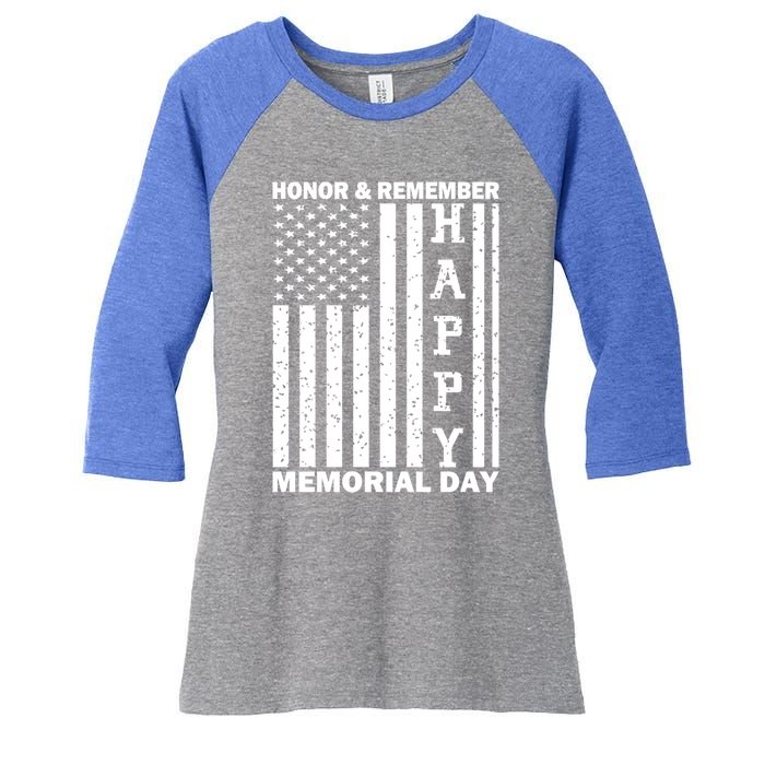 Patriotic Family Honor And Remember Memorial Day Usa Flag Gift Women's Tri-Blend 3/4-Sleeve Raglan Shirt