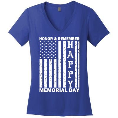 Patriotic Family Honor And Remember Memorial Day Usa Flag Gift Women's V-Neck T-Shirt