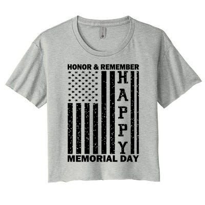 Patriotic Family Honor And Remember Memorial Day Usa Flag Gift Women's Crop Top Tee