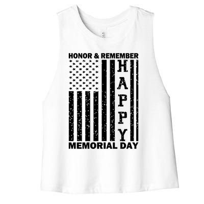 Patriotic Family Honor And Remember Memorial Day Usa Flag Gift Women's Racerback Cropped Tank