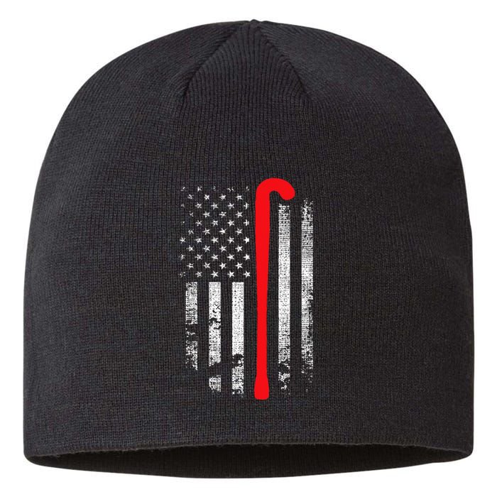 Patriotic Field Hockey Player Hockey Fan USA Flag Sustainable Beanie