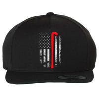 Patriotic Field Hockey Player Hockey Fan USA Flag Wool Snapback Cap