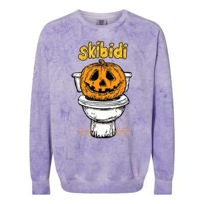 Pumpkin Funny Halloween Toilet Fun Crazy Slang Colorblast Crewneck Sweatshirt