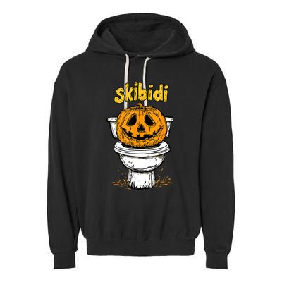 Pumpkin Funny Halloween Toilet Fun Crazy Slang Garment-Dyed Fleece Hoodie