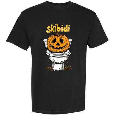 Pumpkin Funny Halloween Toilet Fun Crazy Slang Garment-Dyed Heavyweight T-Shirt