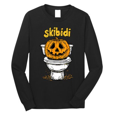 Pumpkin Funny Halloween Toilet Fun Crazy Slang Long Sleeve Shirt