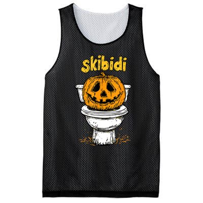 Pumpkin Funny Halloween Toilet Fun Crazy Slang Mesh Reversible Basketball Jersey Tank