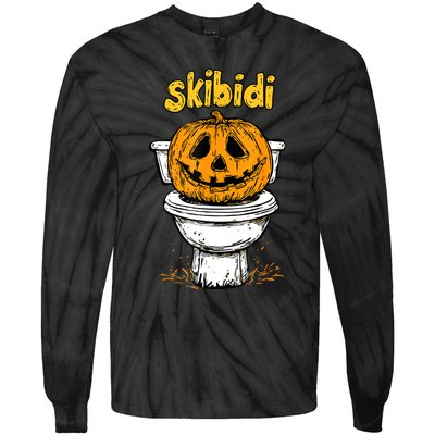 Pumpkin Funny Halloween Toilet Fun Crazy Slang Tie-Dye Long Sleeve Shirt