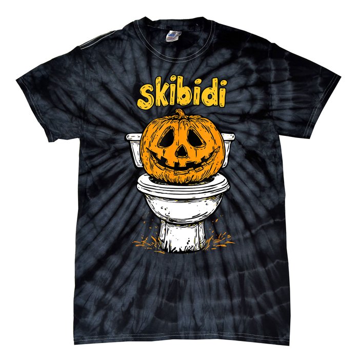 Pumpkin Funny Halloween Toilet Fun Crazy Slang Tie-Dye T-Shirt