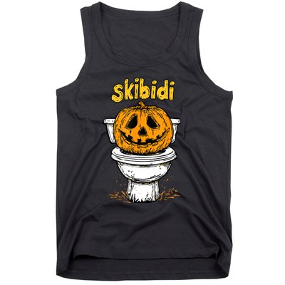 Pumpkin Funny Halloween Toilet Fun Crazy Slang Tank Top