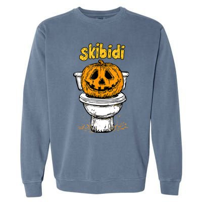 Pumpkin Funny Halloween Toilet Fun Crazy Slang Garment-Dyed Sweatshirt