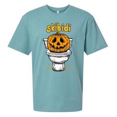 Pumpkin Funny Halloween Toilet Fun Crazy Slang Sueded Cloud Jersey T-Shirt