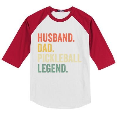 Pickleball Funny Husband Dad Legend Vintage Father's Day Gift Kids Colorblock Raglan Jersey