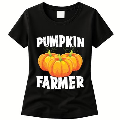 Pumpkin Farmer Halloween Pumpkin Grower Spooky Season Farm Womens T-Shirt