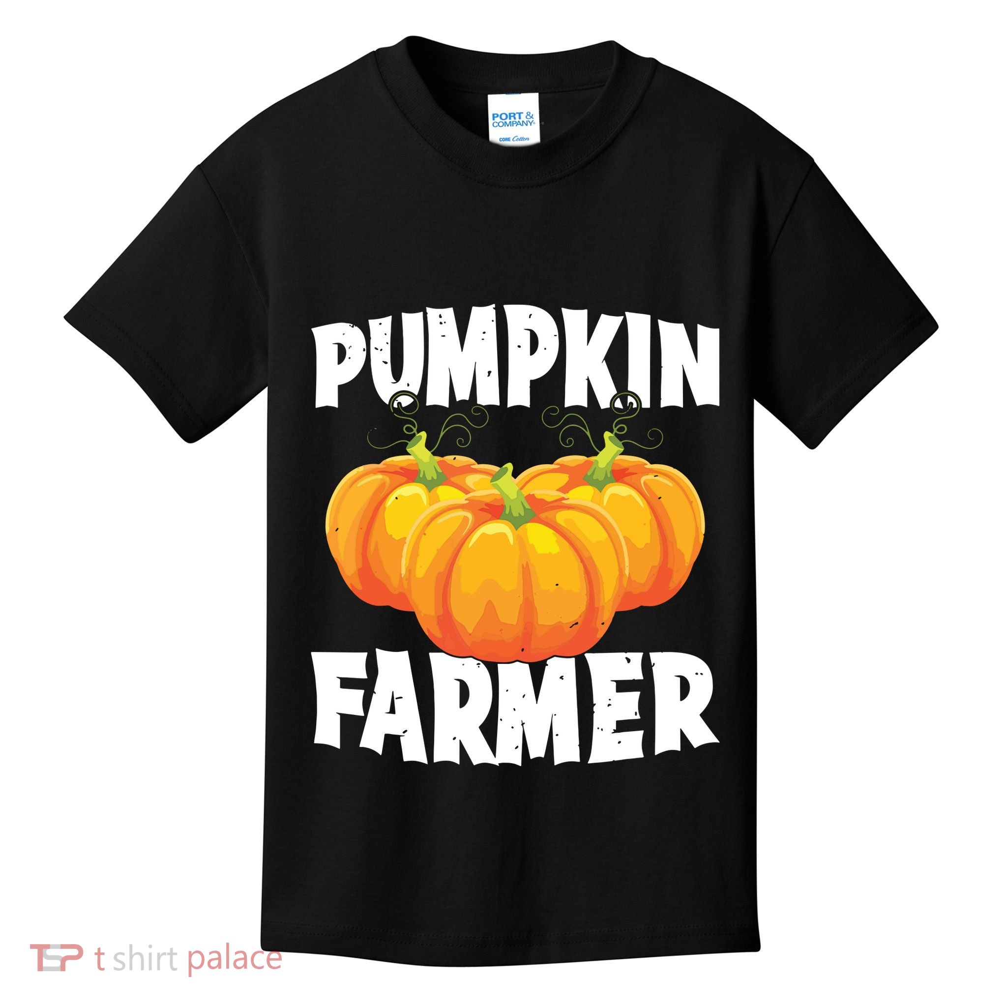 Pumpkin Farmer Halloween Pumpkin Grower Spooky Season Farm Kids T-Shirt