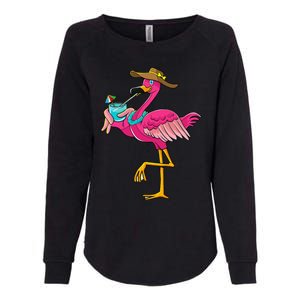 Pink Flamingo Hawaiian Summer Tropical Luau Womens California Wash Sweatshirt