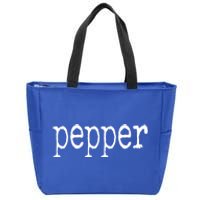 Pepper Funny Halloween Salt & Pepper Couple's Costume Zip Tote Bag