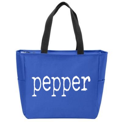 Pepper Funny Halloween Salt & Pepper Couple's Costume Zip Tote Bag