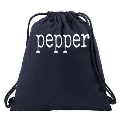 Pepper Funny Halloween Salt & Pepper Couple's Costume Drawstring Bag