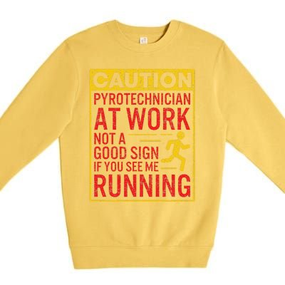 Pyrotechnician Funny Humorous Pyro Technician Premium Crewneck Sweatshirt