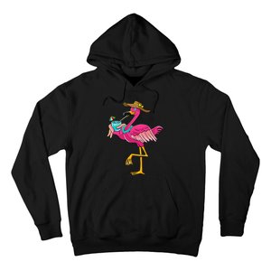 Pink Flamingo Hawaiian Summer Tropical Luau Wo Hoodie