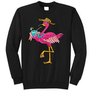 Pink Flamingo Hawaiian Summer Tropical Luau Wo Sweatshirt