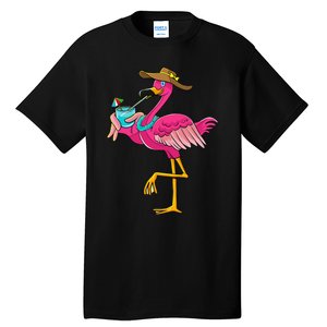 Pink Flamingo Hawaiian Summer Tropical Luau Wo Tall T-Shirt