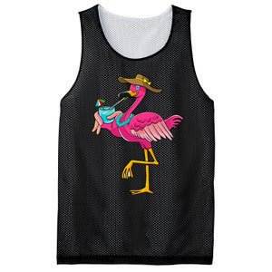 Pink Flamingo Hawaiian Summer Tropical Luau Wo Mesh Reversible Basketball Jersey Tank