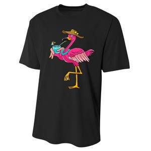 Pink Flamingo Hawaiian Summer Tropical Luau Wo Performance Sprint T-Shirt