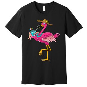 Pink Flamingo Hawaiian Summer Tropical Luau Wo Premium T-Shirt