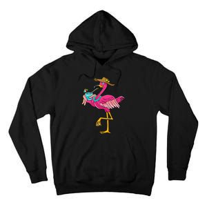 Pink Flamingo Hawaiian Summer Tropical Luau Wo Tall Hoodie