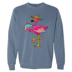 Pink Flamingo Hawaiian Summer Tropical Luau Wo Garment-Dyed Sweatshirt